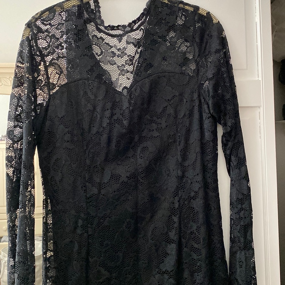 Womens black lace dress